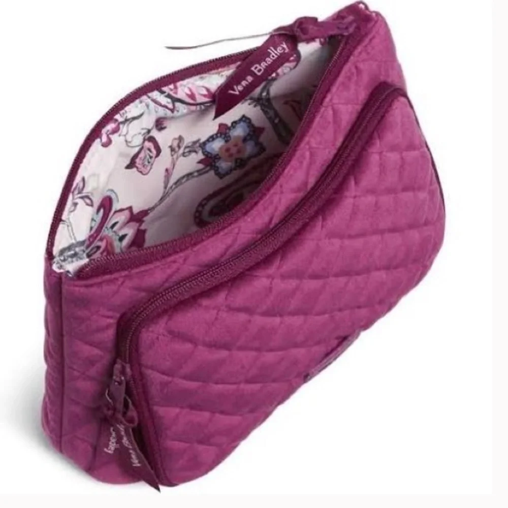 Vera Bradley Majestic Magenta Velvet Zip Closure Travel Compact Organizer NWT
